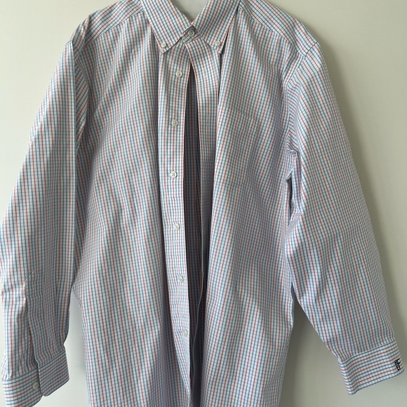 Men’s L.L.Bean Checked 100% Cotton Wrinkle Free Traditional Full Sleeve Shirt 33 - Picture 2 of 9